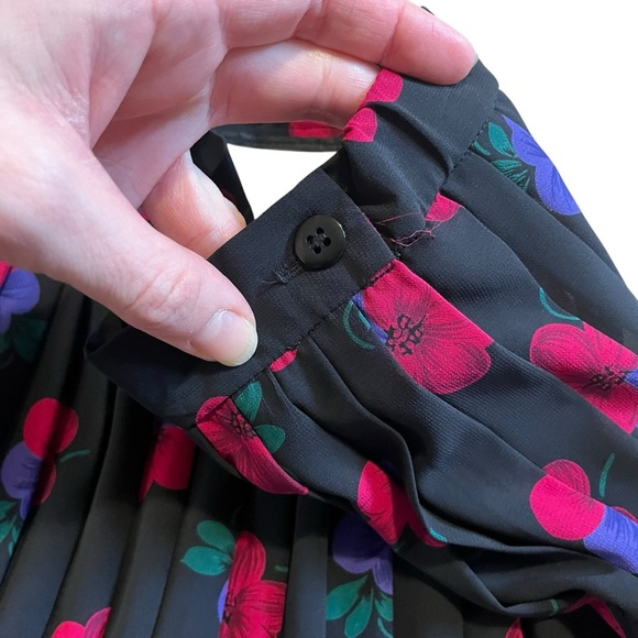 Vintage Country Sophisticates Pendleton Floral Pleated midi skirt sheer size S - Picture 3 of 9